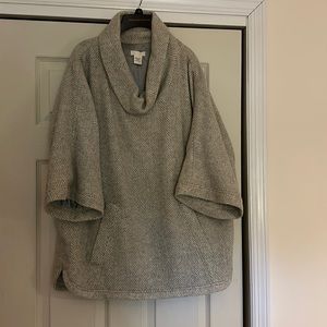J. CREW wool blend and fully lined poncho